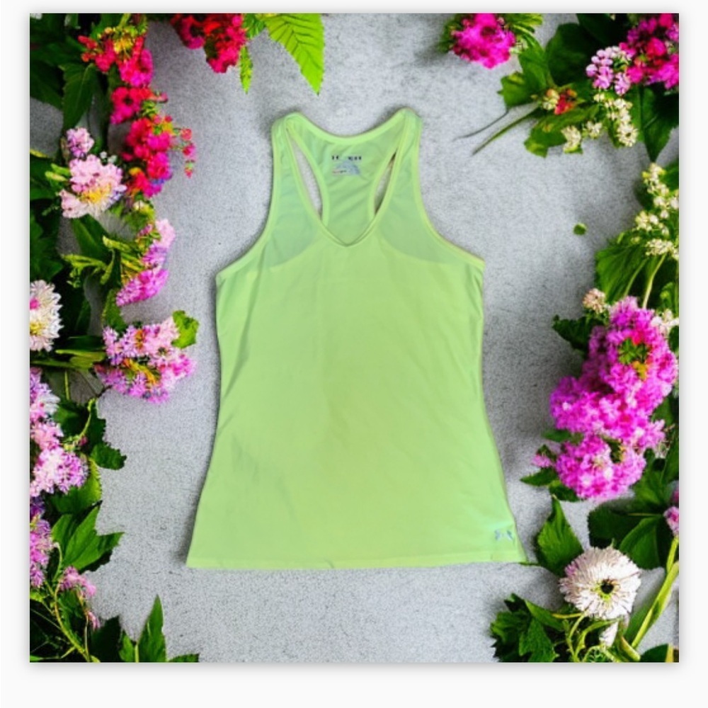 Women’s Under Armour Heat Gear Yellow Tank Top—logo Sz M-Like New​​​​​ - Picture 5 of 13